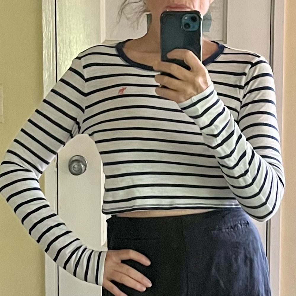 Vintage moose logo Abercrombie cropped tee